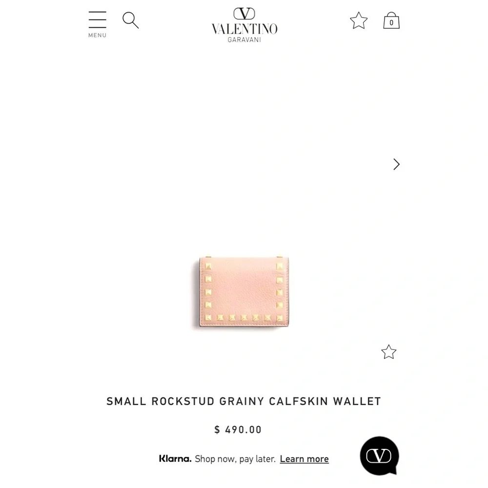 Valentino Garavani Pink Rockstud Wallet full inclusion‎ EUC msrp $490